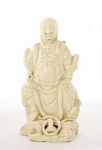 18C Chinese Blanc De Chine Dehua Daoist Deity Zhenwu 真武大帝